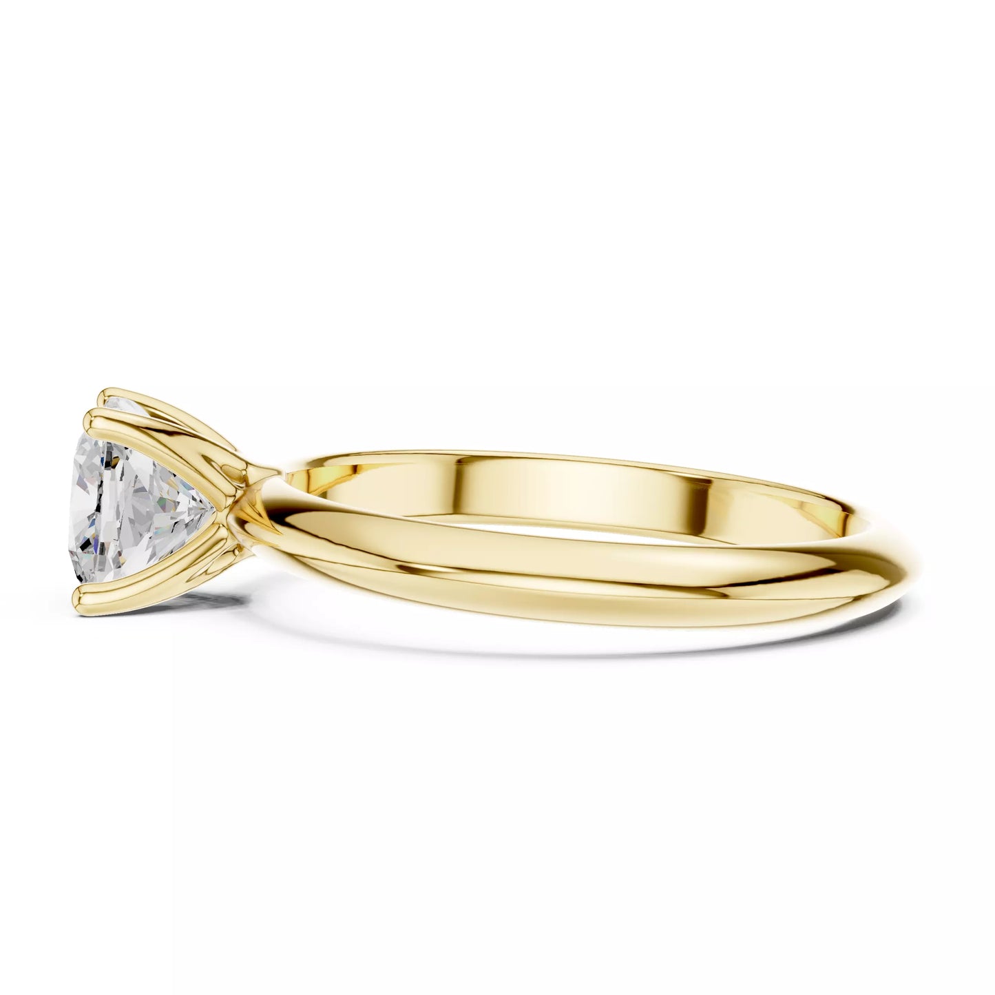 1.00 ctw Cushion Diamond Solitaire Knife Edge Engagement Ring