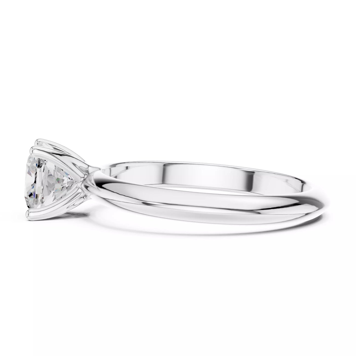 1.00 ctw Cushion Diamond Solitaire Knife Edge Engagement Ring