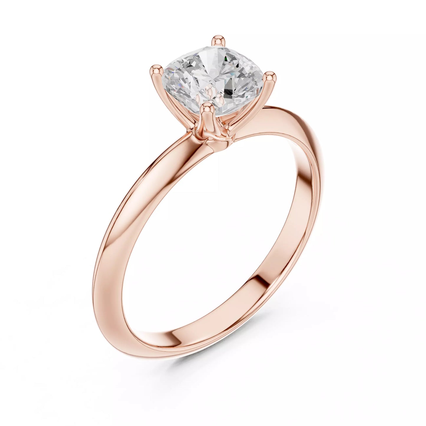 1.00 ctw Cushion Diamond Solitaire Knife Edge Engagement Ring