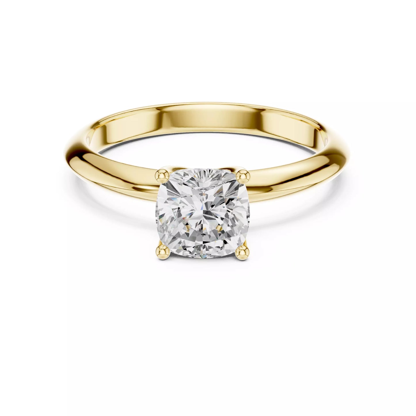 1.00 ctw Cushion Diamond Solitaire Knife Edge Engagement Ring