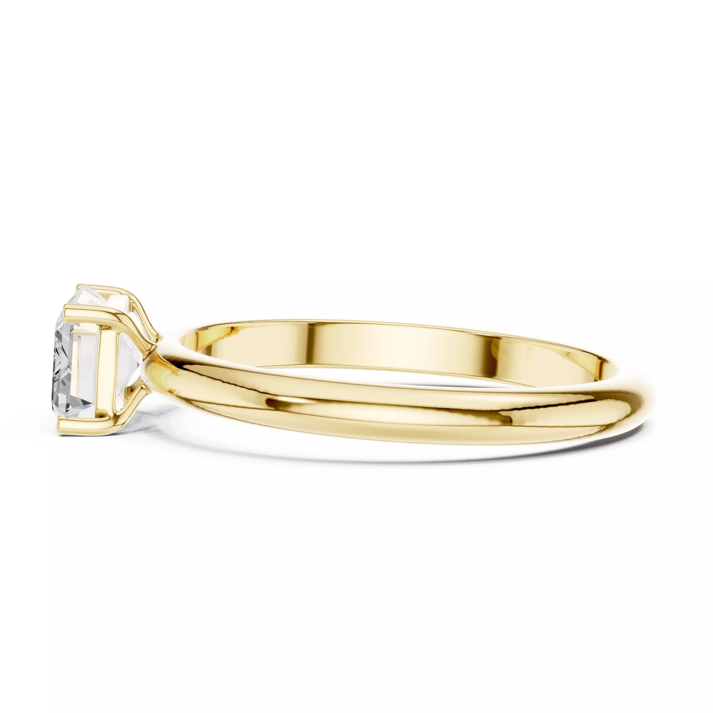 1.00 ctw Emerald Diamond Solitaire East West Engagement Ring