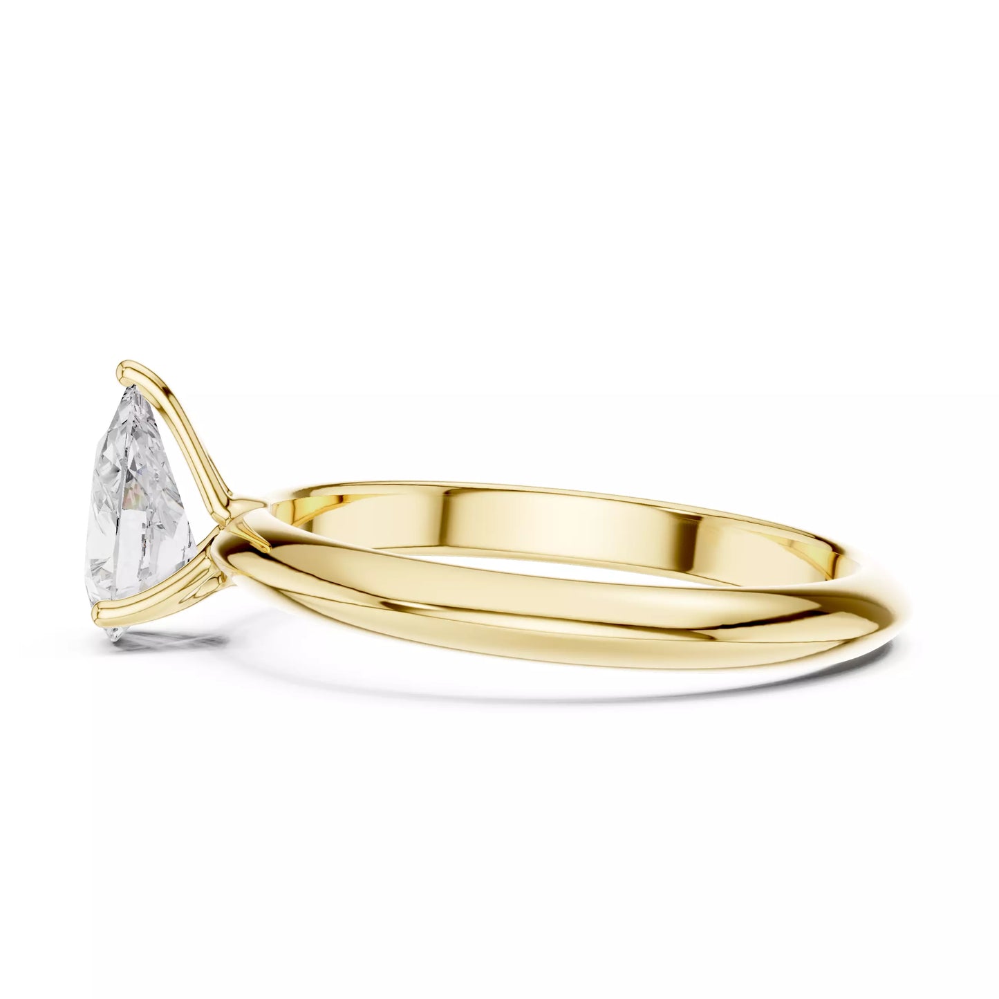 1.00 ctw Pear Diamond Solitaire Knife Edge Engagement Ring