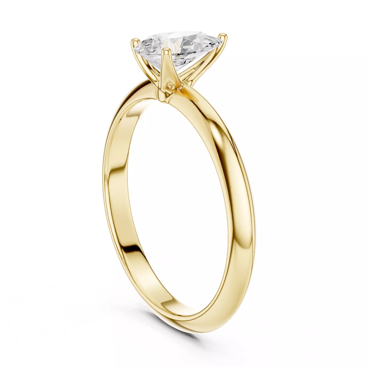 1.00 ctw Pear Diamond Solitaire Knife Edge Engagement Ring