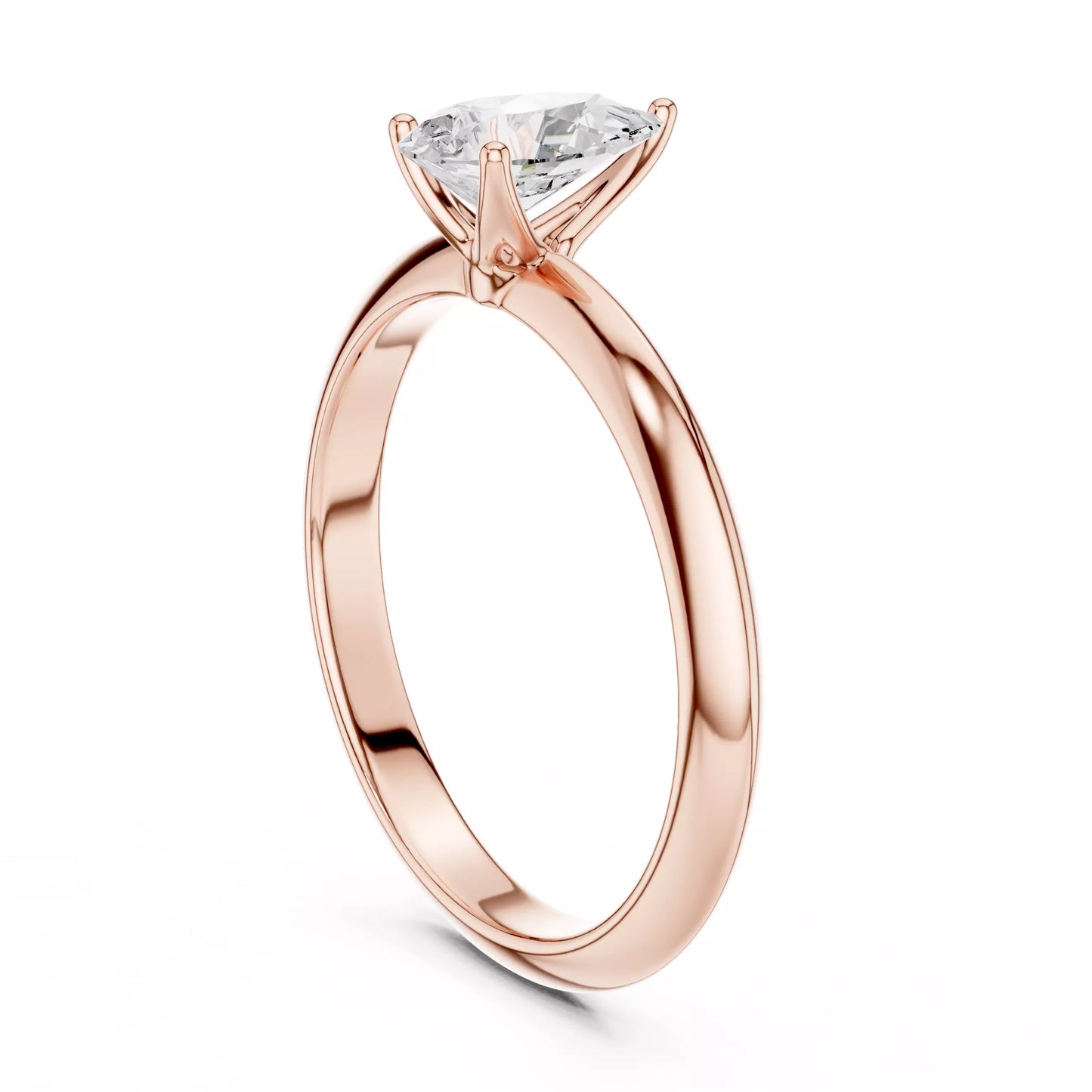 1.00 ctw Pear Diamond Solitaire Knife Edge Engagement Ring