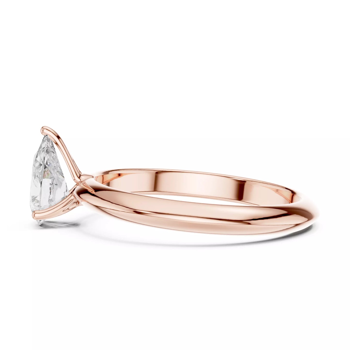 1.00 ctw Pear Diamond Solitaire Knife Edge Engagement Ring