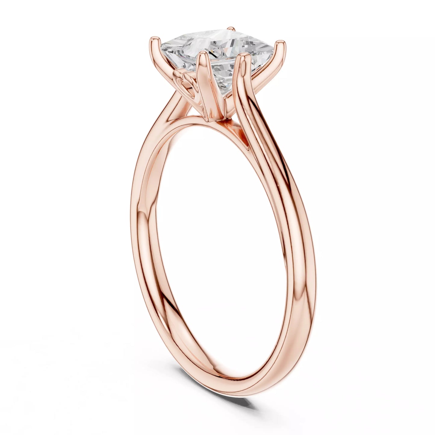 1.00 ctw Princess Diamond Solitaire Engagement Ring
