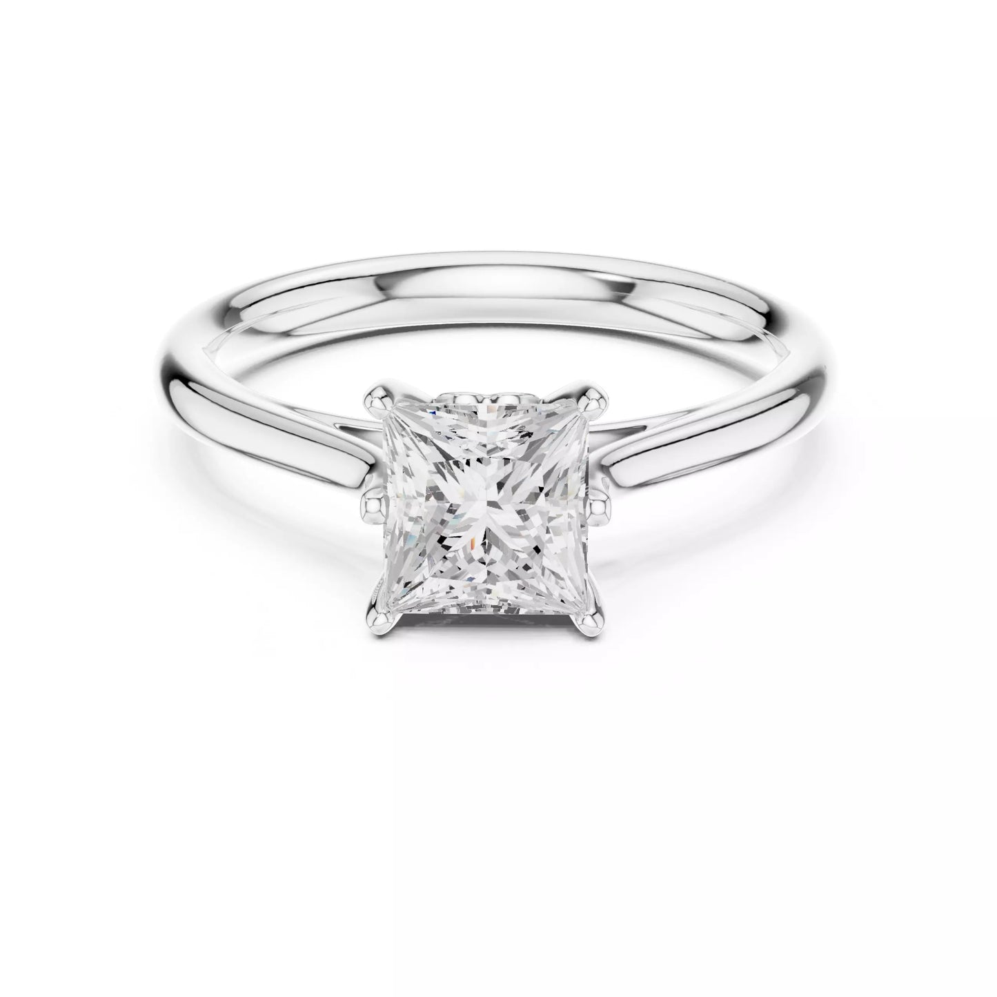 1.00 ctw Princess Diamond Solitaire Engagement Ring