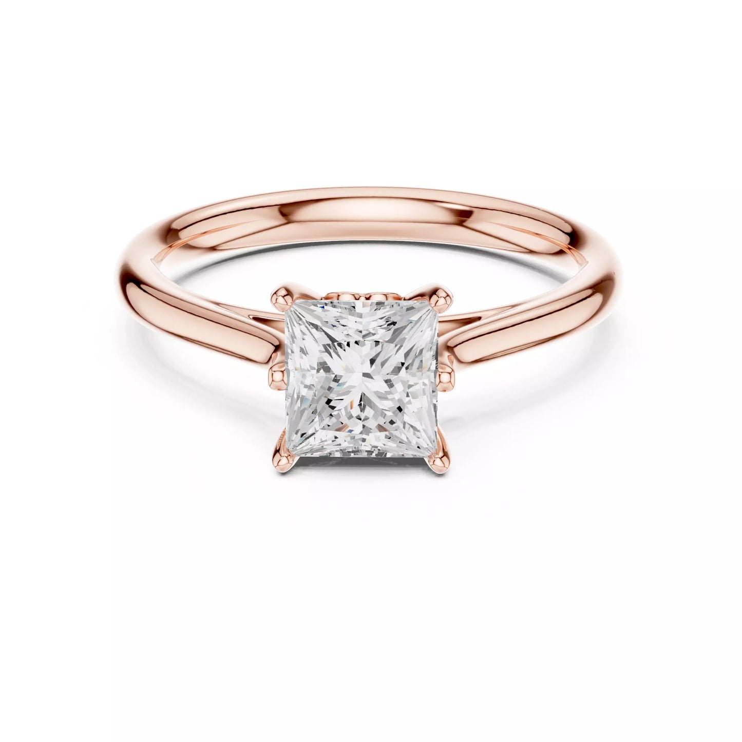 1.00 ctw Princess Diamond Solitaire Engagement Ring
