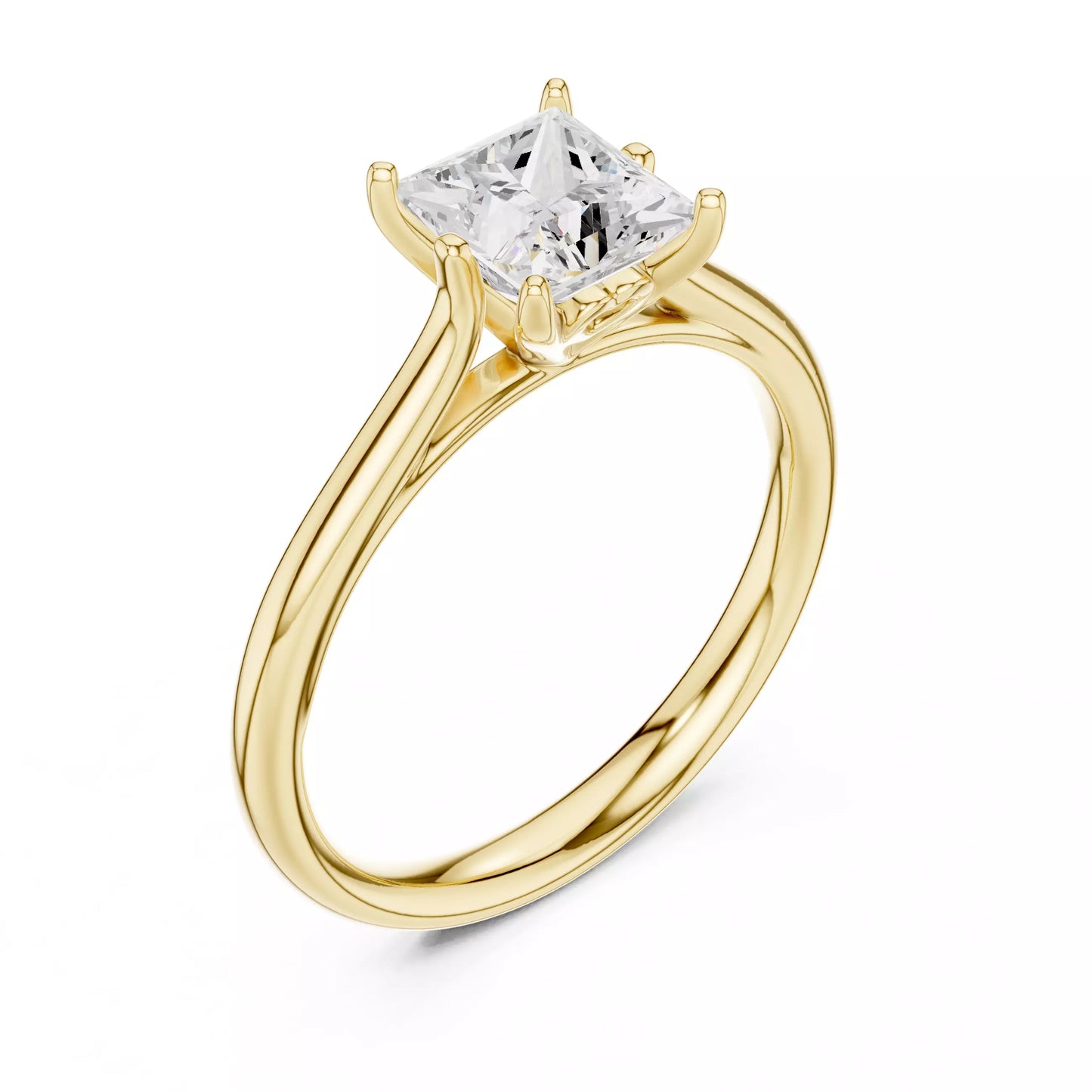 1.00 ctw Princess Diamond Solitaire Engagement Ring