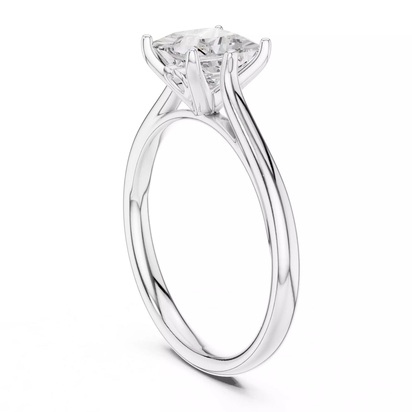 1.00 ctw Princess Diamond Solitaire Engagement Ring