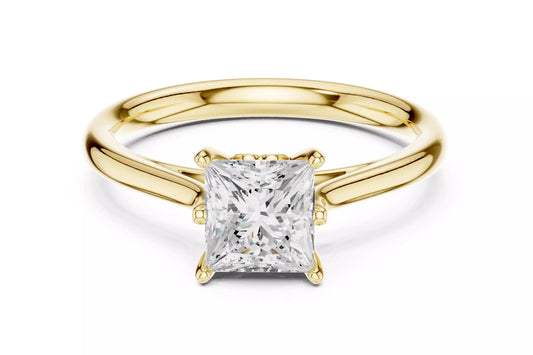 1.00 ctw Princess Diamond Solitaire Engagement Ring