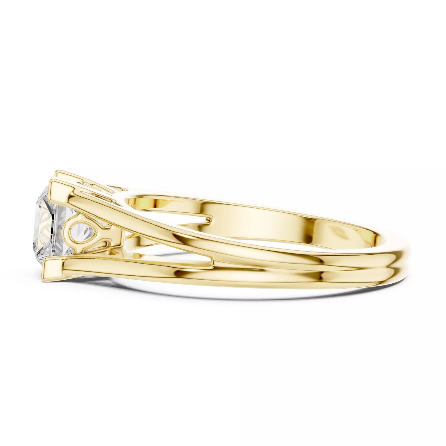 1.00 ctw Princess Diamond Solitaire Split Shank Engagement Ring
