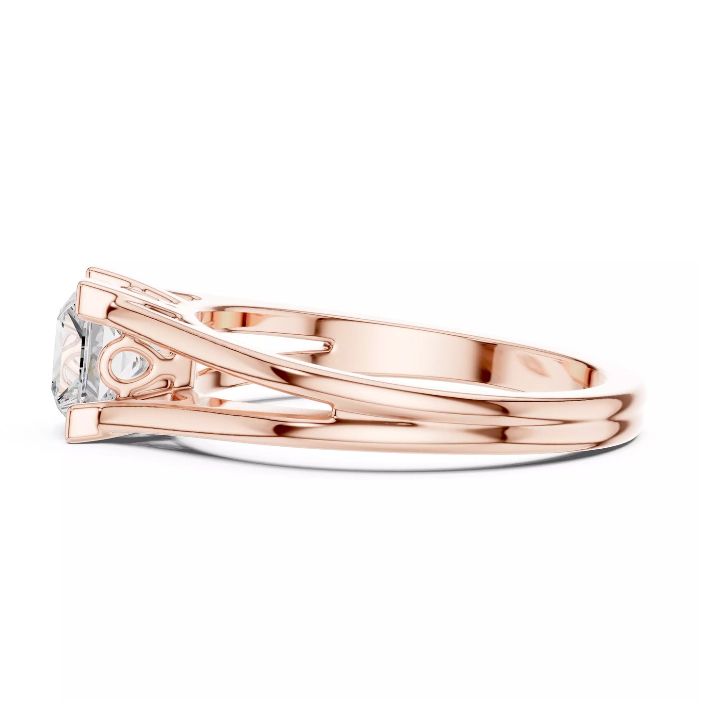 1.00 ctw Princess Diamond Solitaire Split Shank Engagement Ring