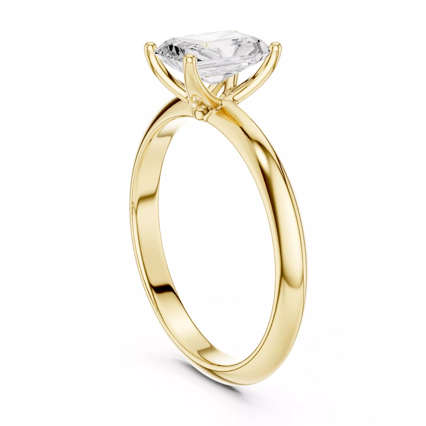 1.00 ctw Radiant Diamond Solitaire Knife Edge Engagement Ring