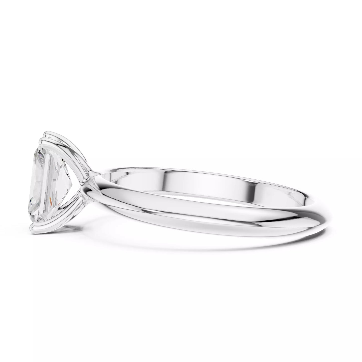 1.00 ctw Radiant Diamond Solitaire Knife Edge Engagement Ring