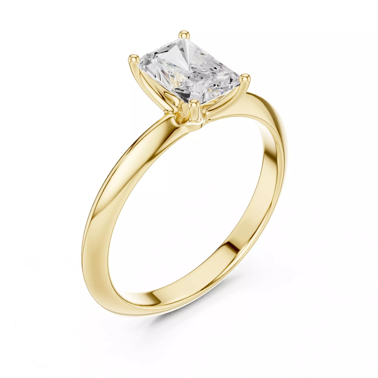 1.00 ctw Radiant Diamond Solitaire Knife Edge Engagement Ring