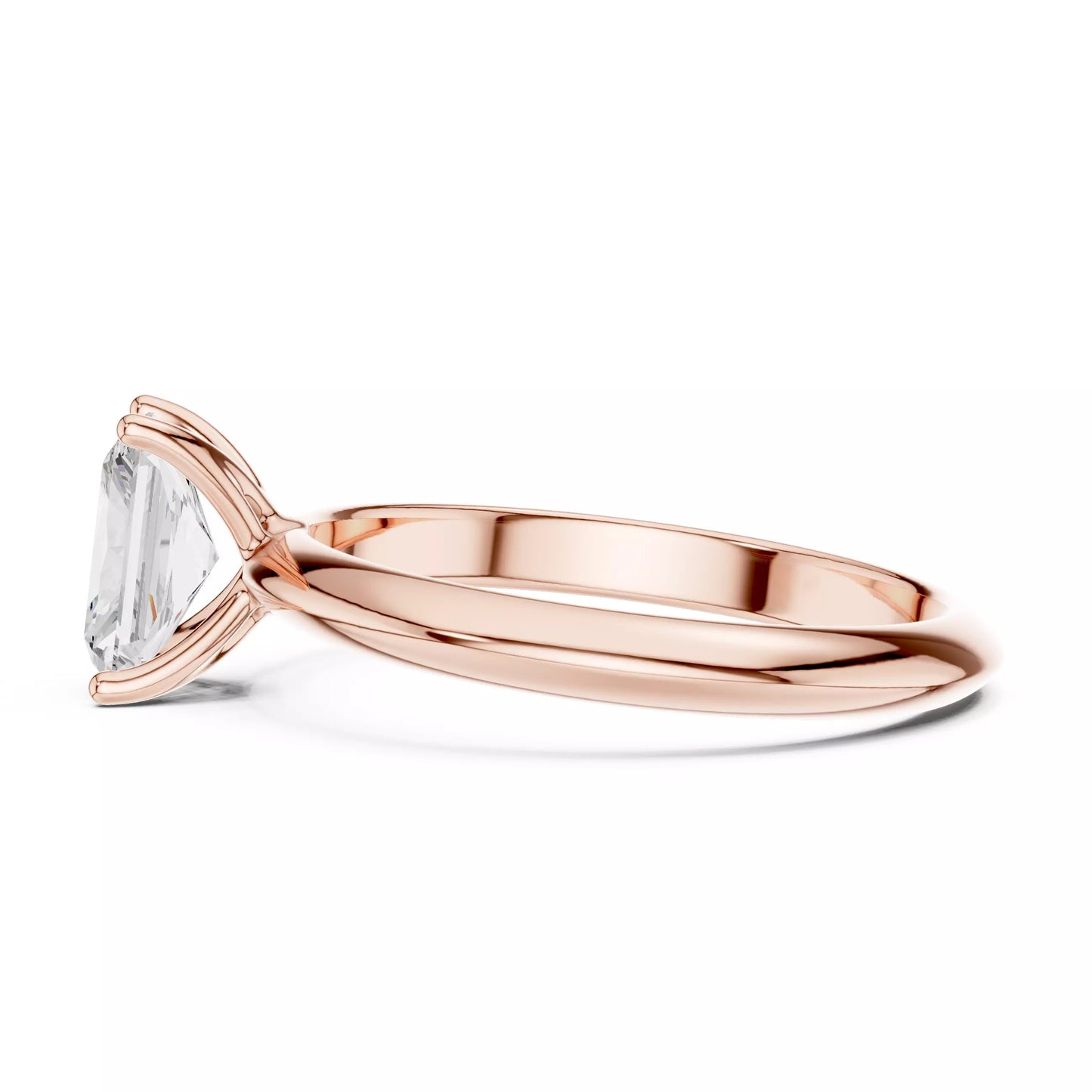 1.00 ctw Radiant Diamond Solitaire Knife Edge Engagement Ring