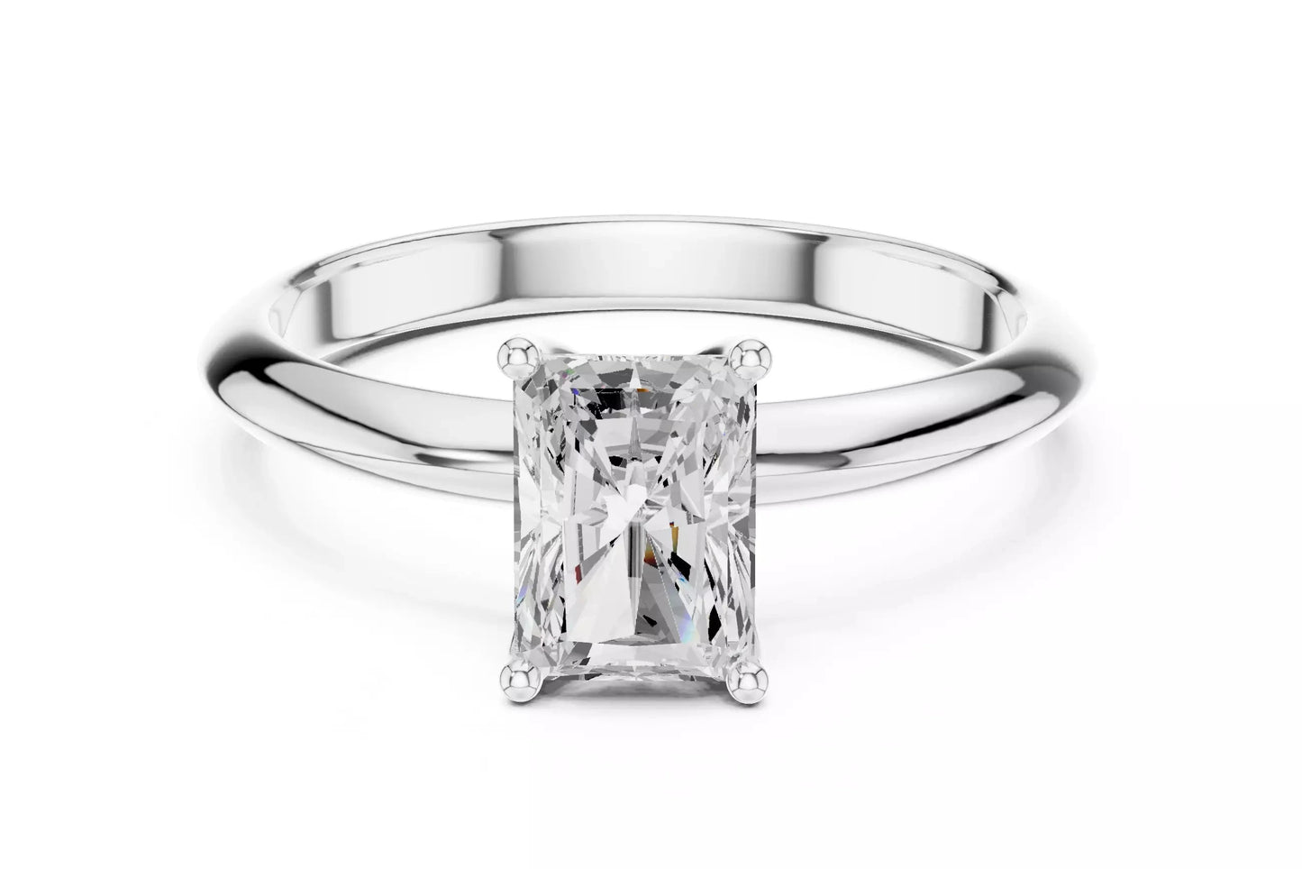 1.00 ctw Radiant Diamond Solitaire Knife Edge Engagement Ring