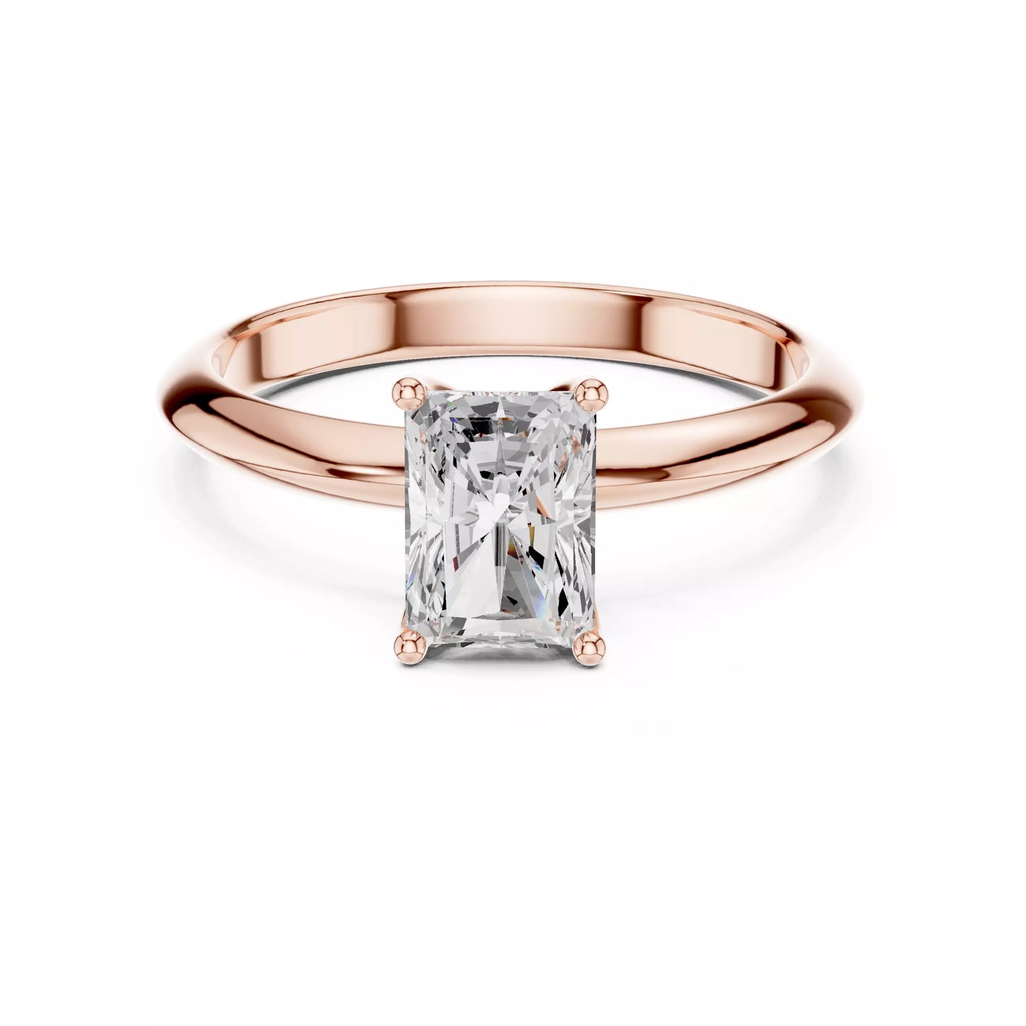 1.00 ctw Radiant Diamond Solitaire Knife Edge Engagement Ring