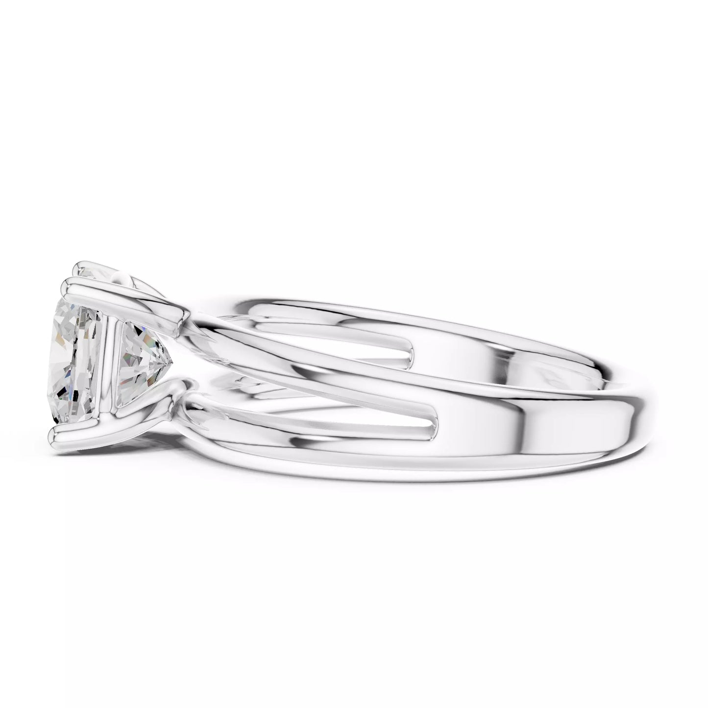 2.00 ctw Cushion Diamond Solitaire Split Shank Engagement Ring