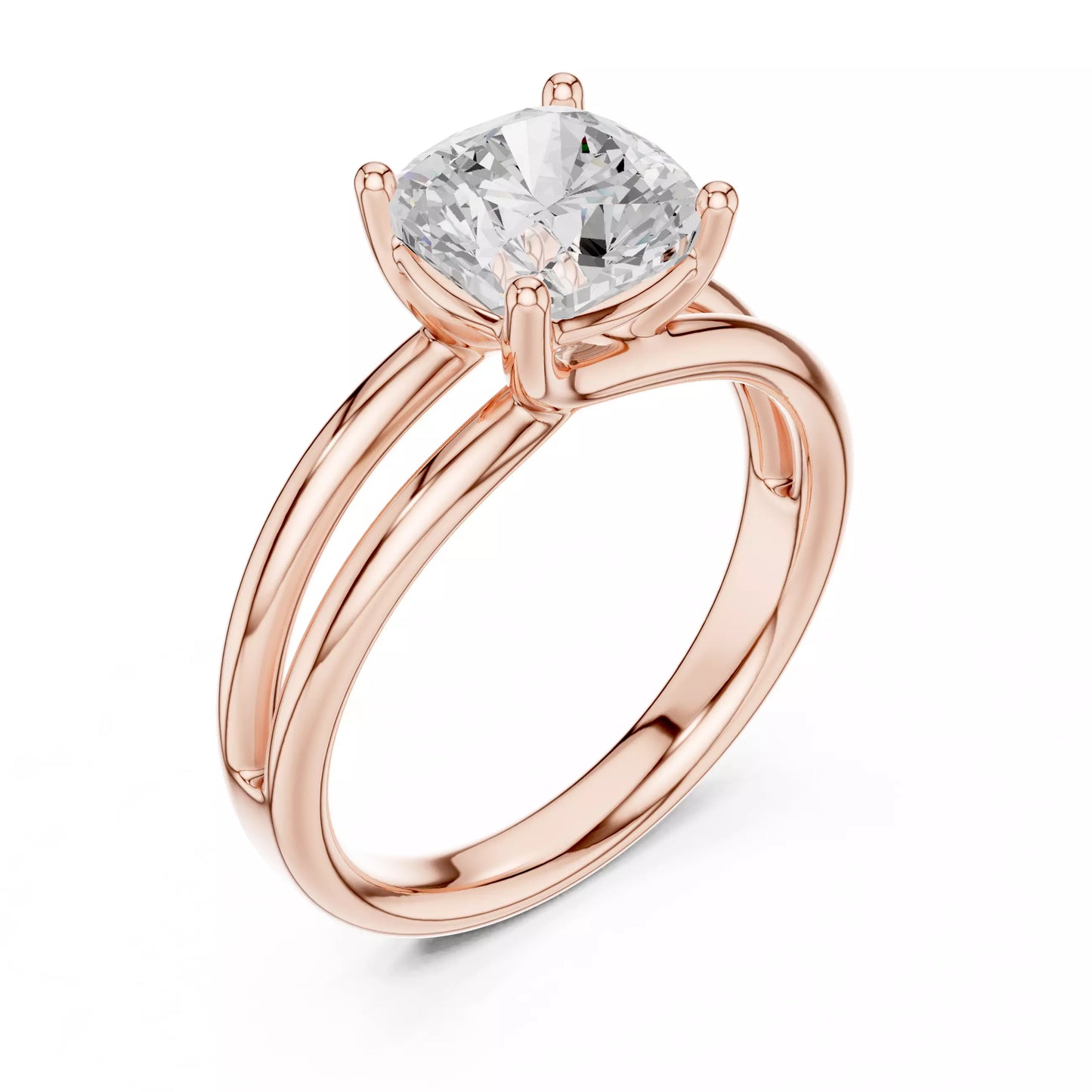 2.00 ctw Cushion Diamond Solitaire Split Shank Engagement Ring