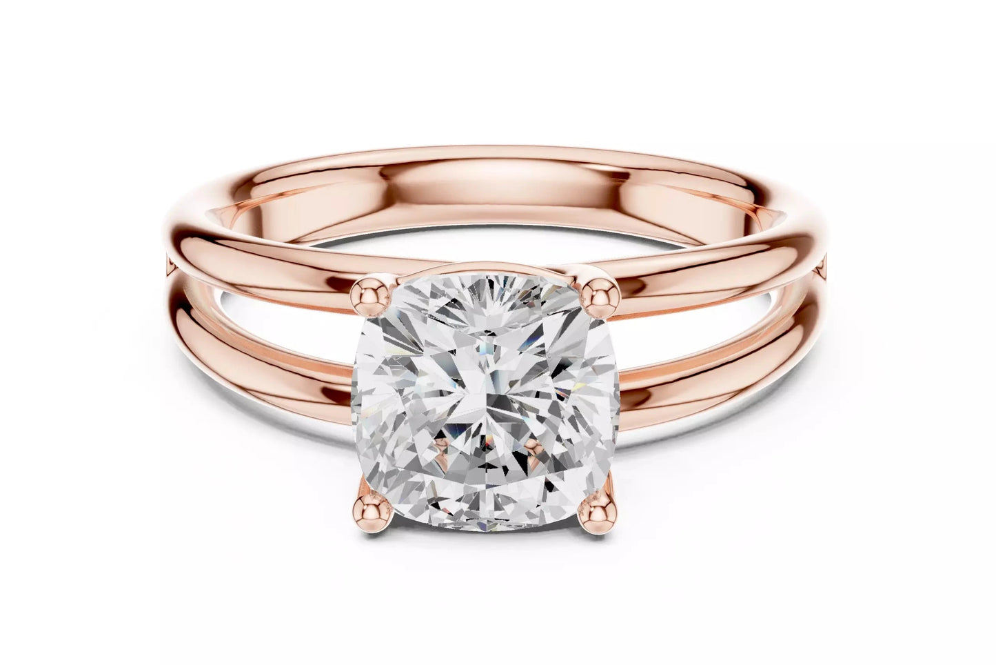 2.00 ctw Cushion Diamond Solitaire Split Shank Engagement Ring
