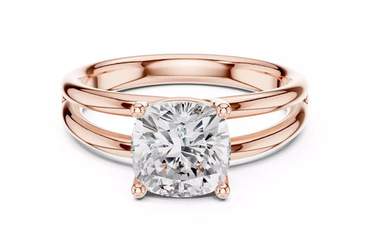 2.00 ctw Cushion Diamond Solitaire Split Shank Engagement Ring