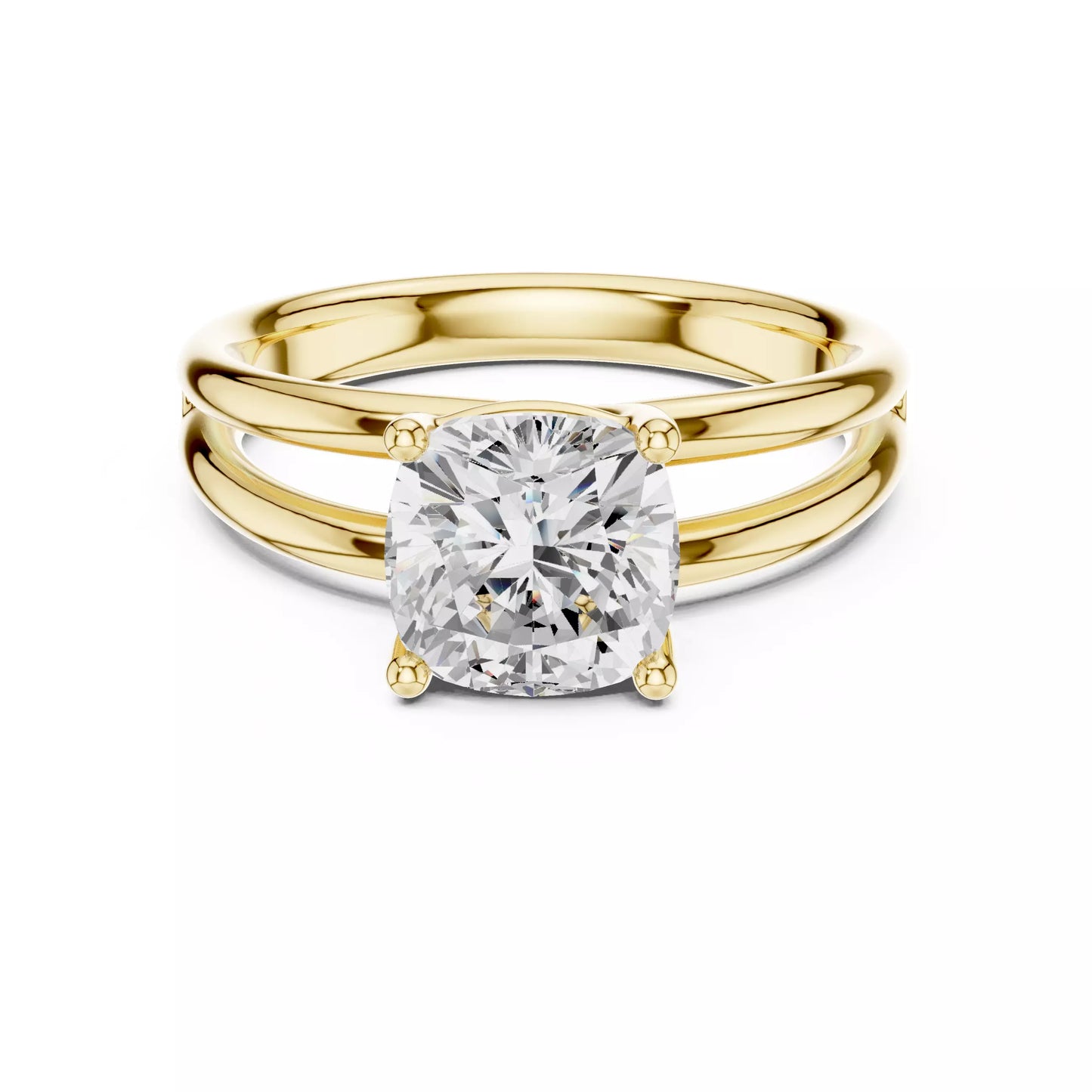 2.00 ctw Cushion Diamond Solitaire Split Shank Engagement Ring