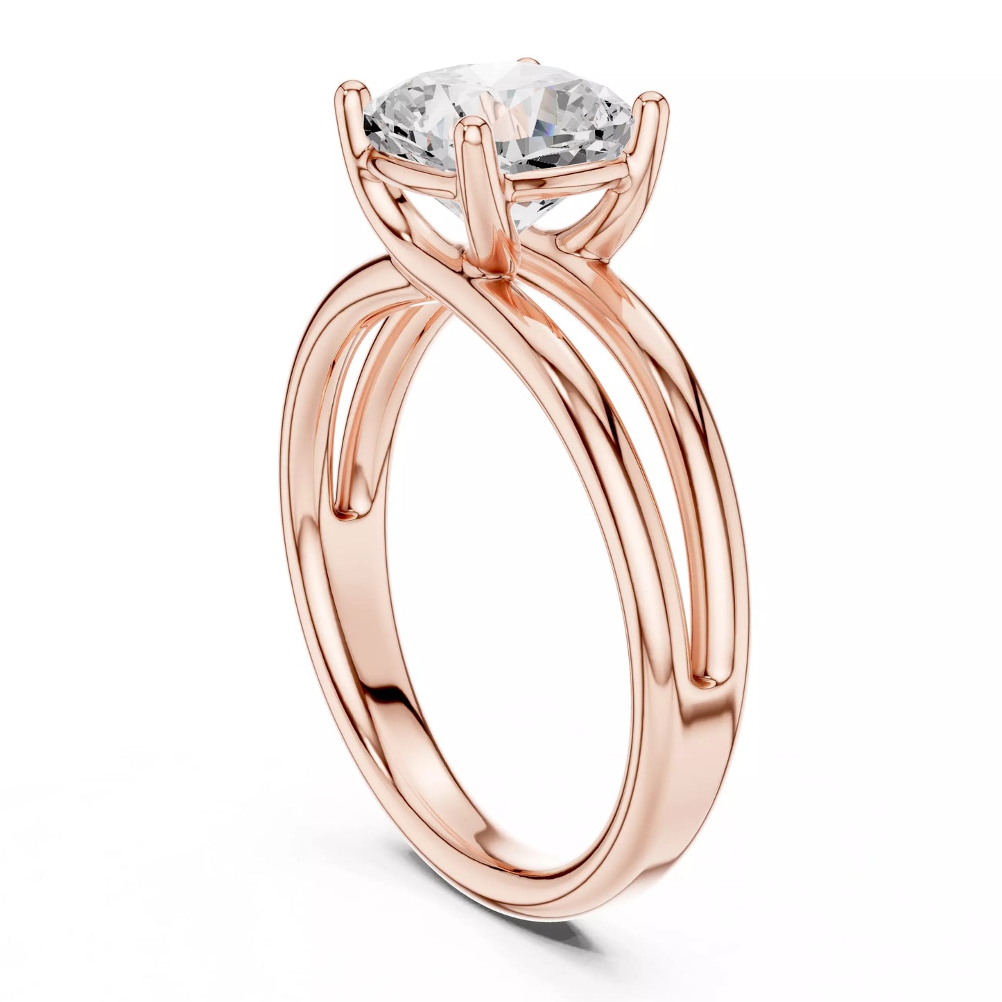2.00 ctw Cushion Diamond Solitaire Split Shank Engagement Ring