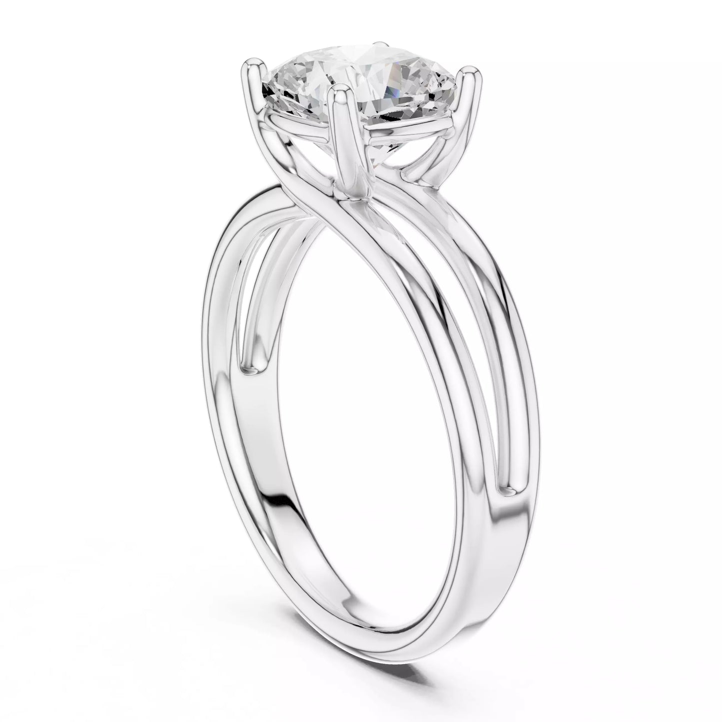 2.00 ctw Cushion Diamond Solitaire Split Shank Engagement Ring