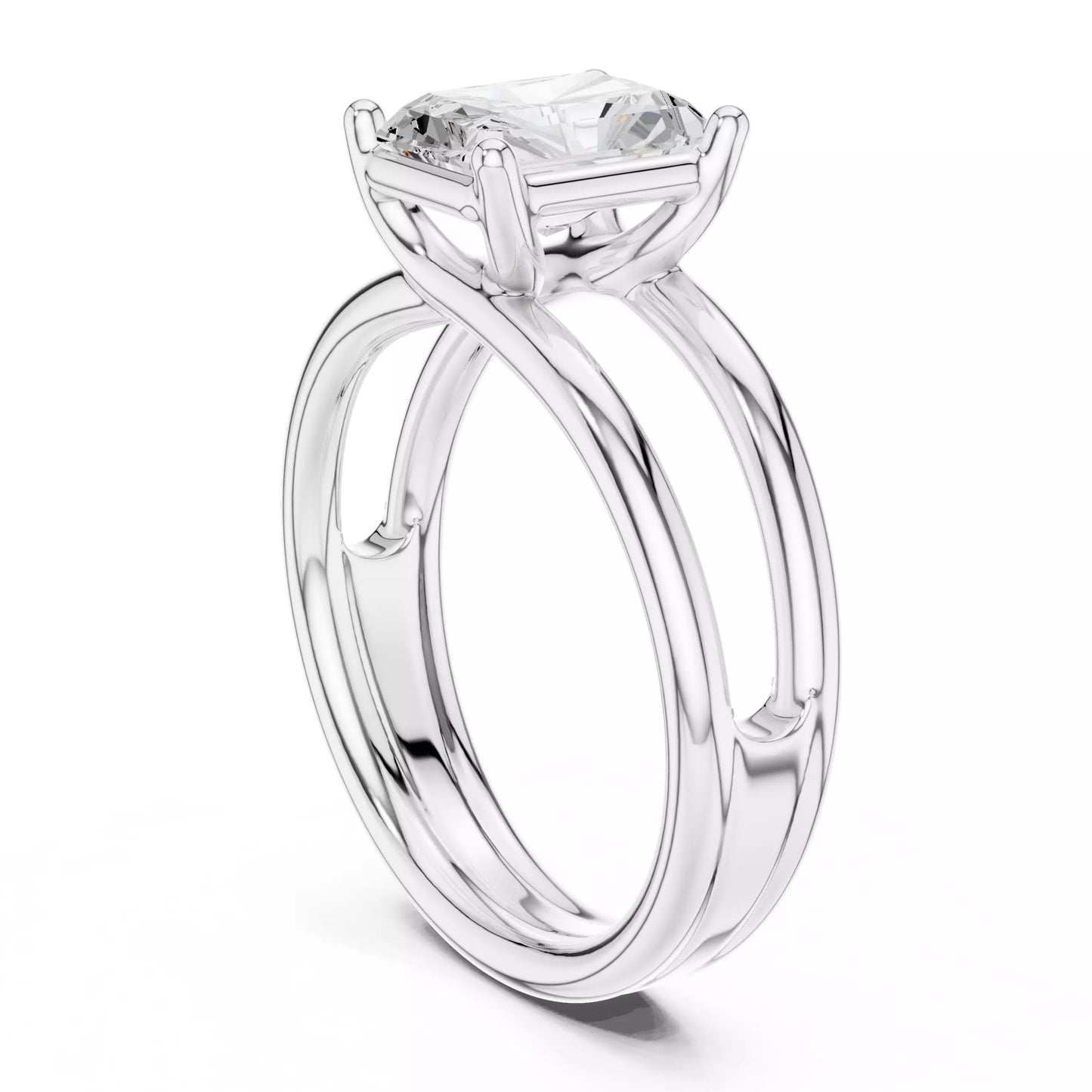 2.00 ctw Radiant Diamond Solitaire Split Shank Engagement Ring