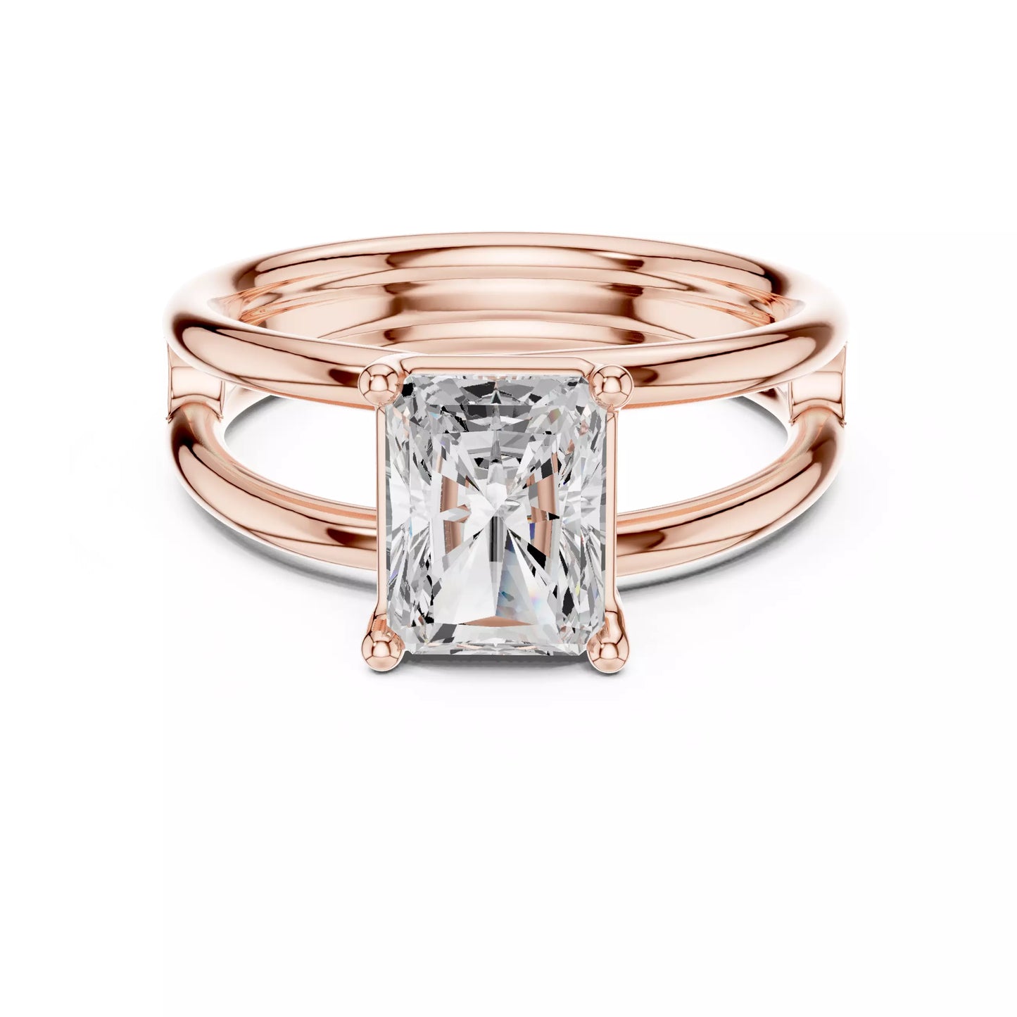 2.00 ctw Radiant Diamond Solitaire Split Shank Engagement Ring