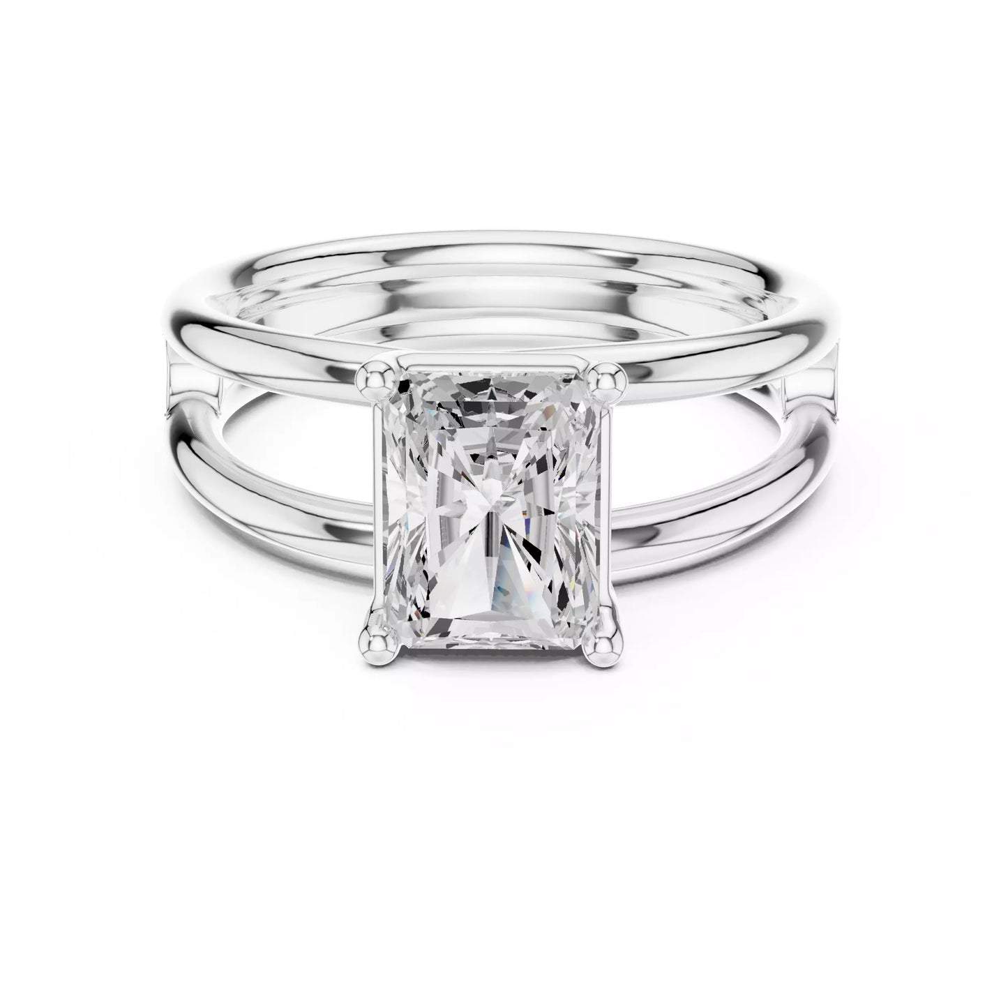 2.00 ctw Radiant Diamond Solitaire Split Shank Engagement Ring