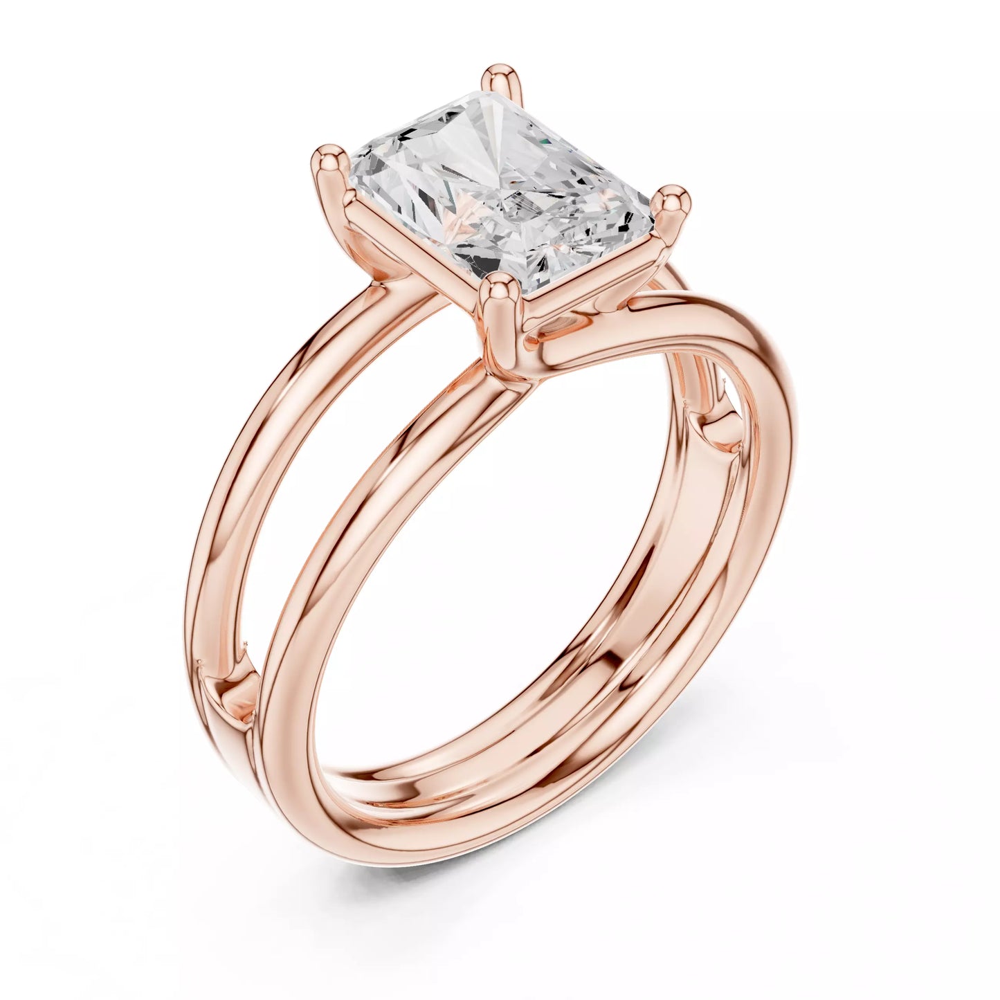2.00 ctw Radiant Diamond Solitaire Split Shank Engagement Ring