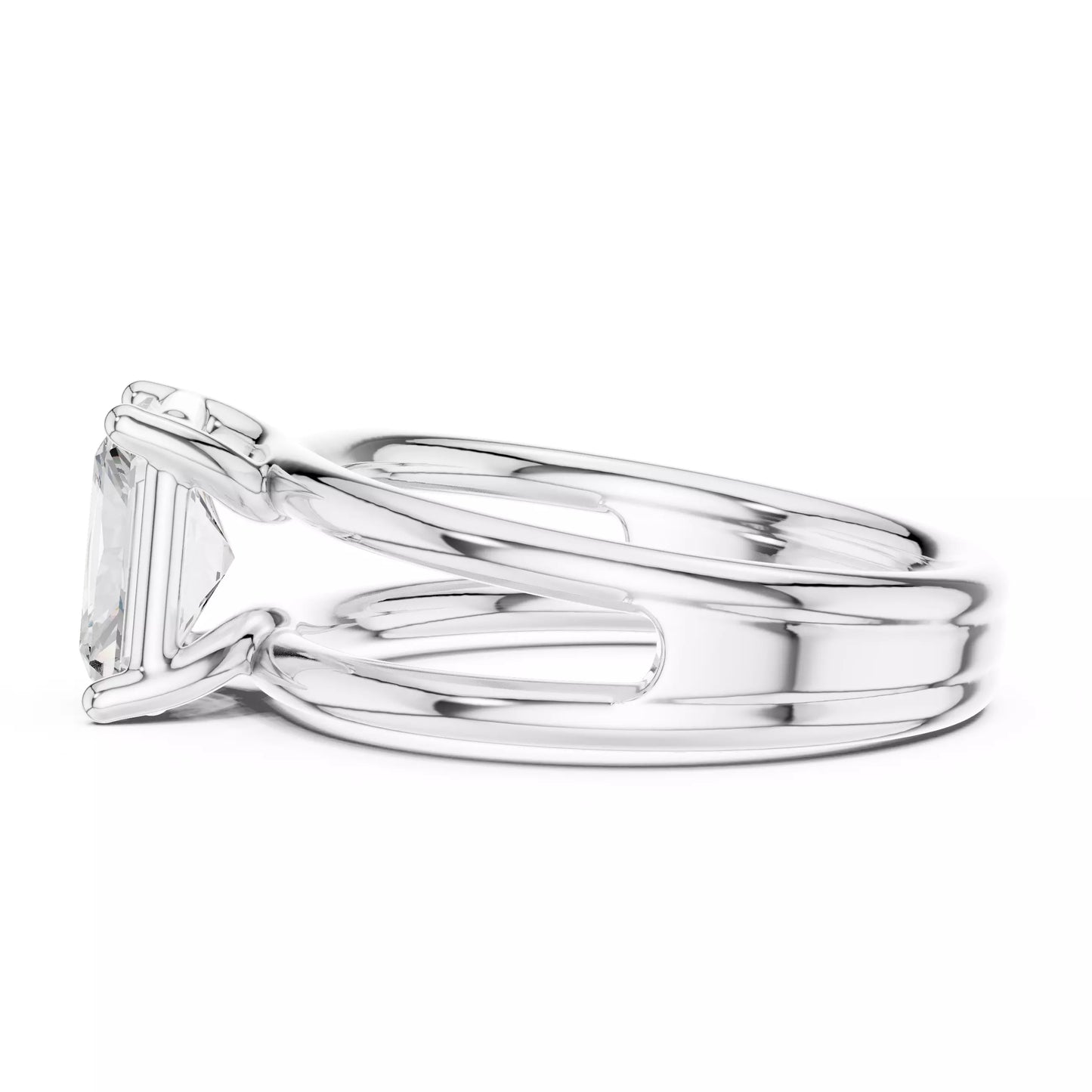 2.00 ctw Radiant Diamond Solitaire Split Shank Engagement Ring