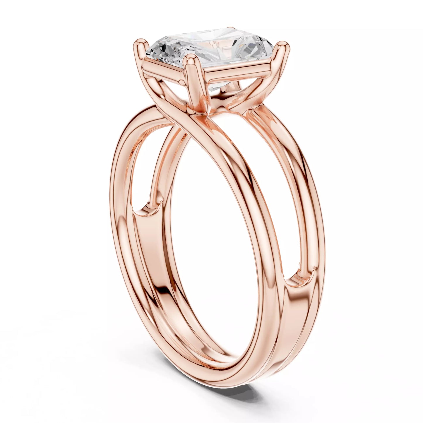 2.00 ctw Radiant Diamond Solitaire Split Shank Engagement Ring