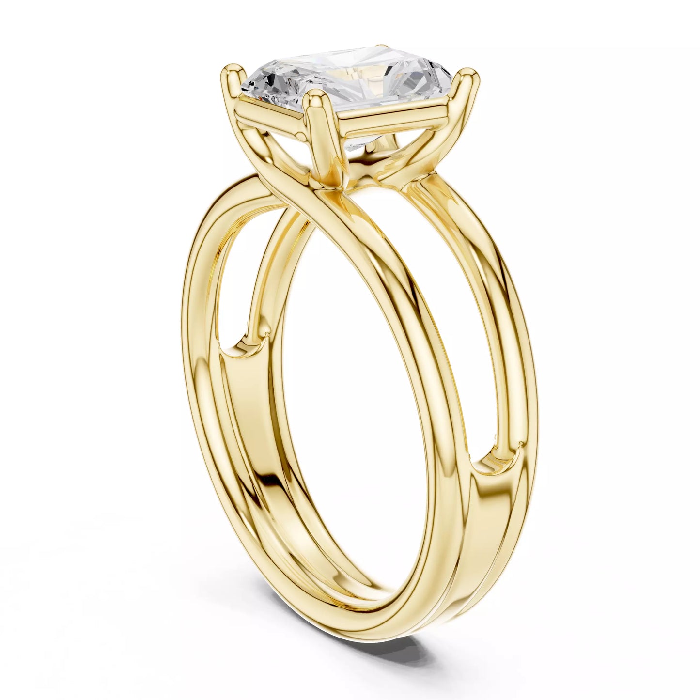 2.00 ctw Radiant Diamond Solitaire Split Shank Engagement Ring