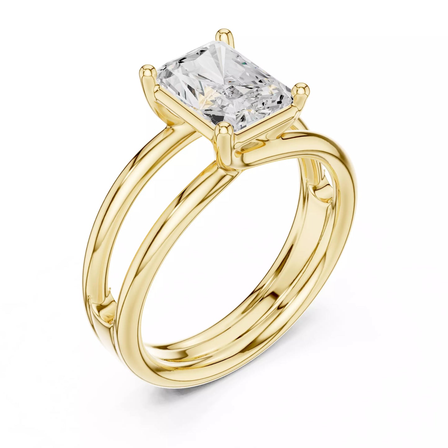2.00 ctw Radiant Diamond Solitaire Split Shank Engagement Ring