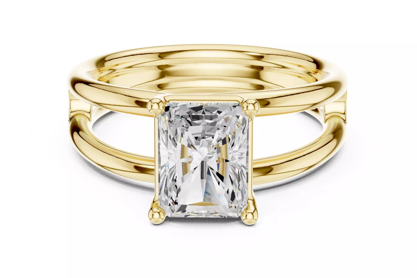 2.00 ctw Radiant Diamond Solitaire Split Shank Engagement Ring
