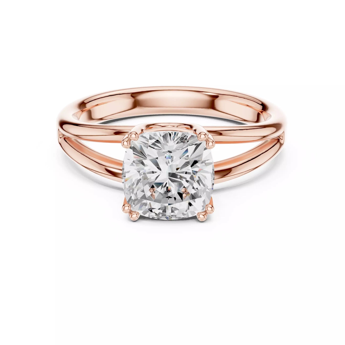 2.00 ctw Cushion Diamond Solitaire Split Shank Engagement Ring