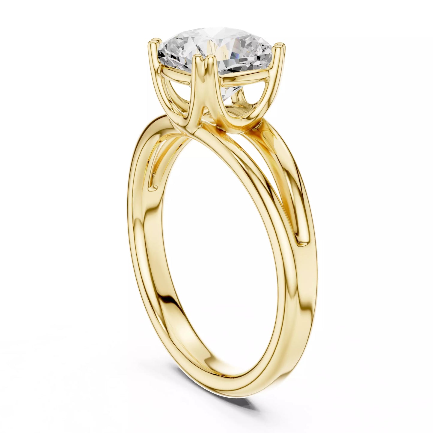 2.00 ctw Cushion Diamond Solitaire Split Shank Engagement Ring