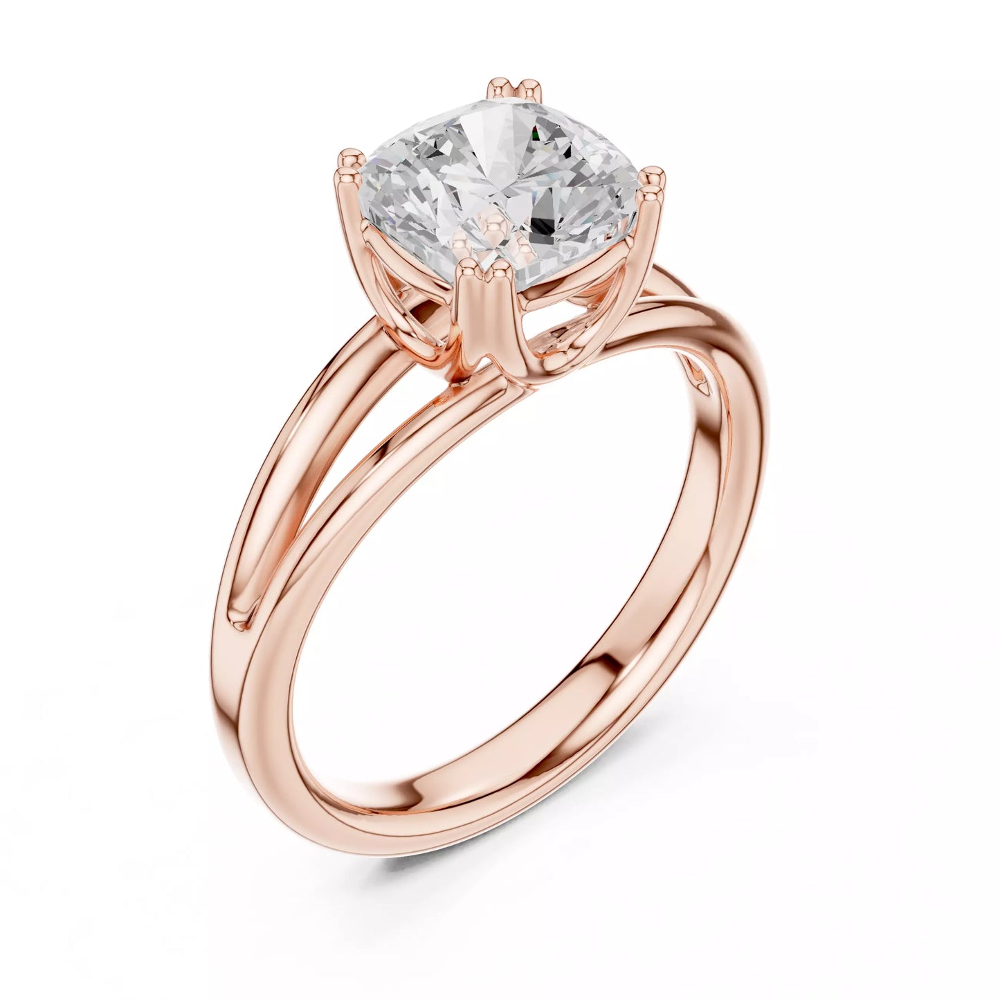 2.00 ctw Cushion Diamond Solitaire Split Shank Engagement Ring