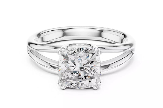 2.00 ctw Cushion Diamond Solitaire Split Shank Engagement Ring