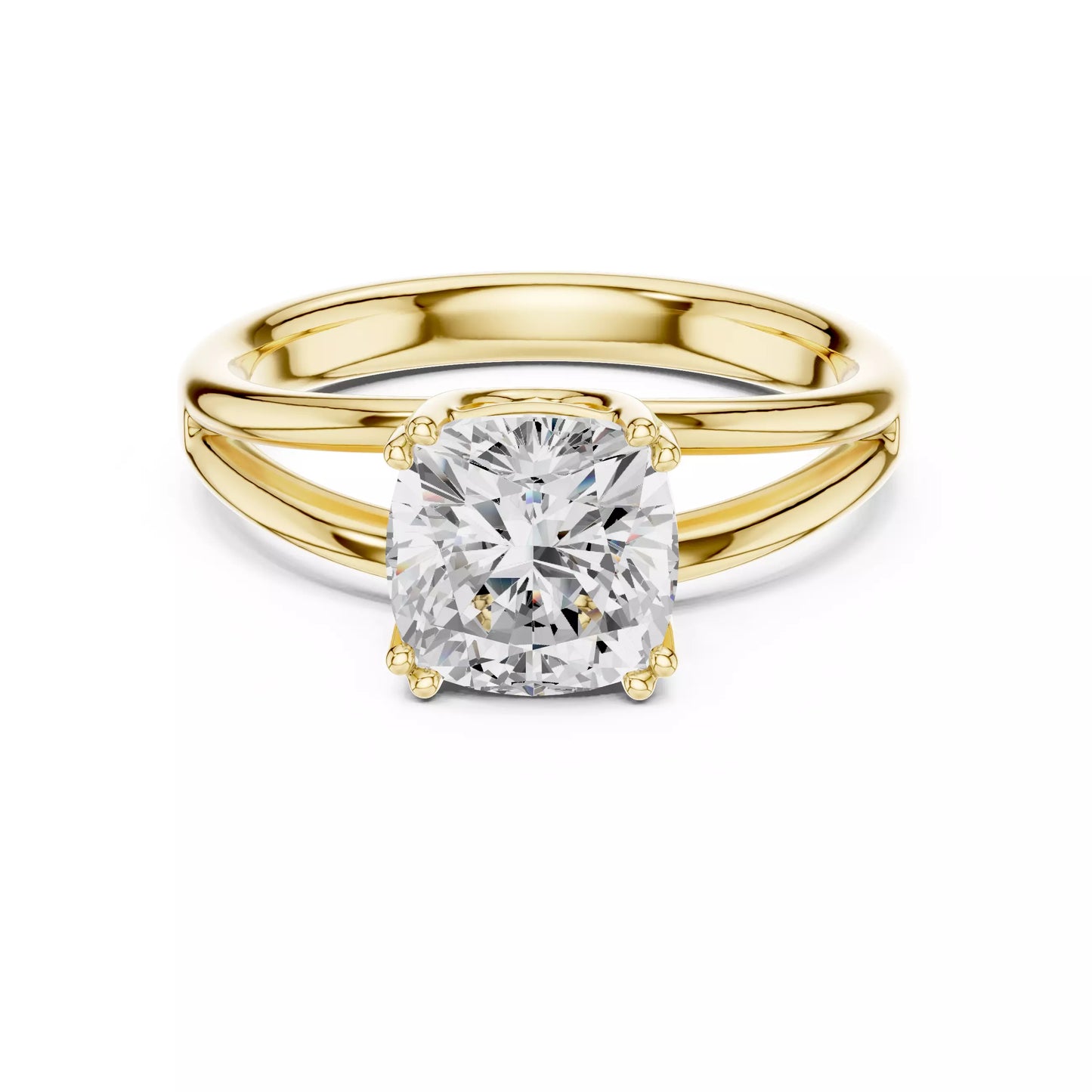 2.00 ctw Cushion Diamond Solitaire Split Shank Engagement Ring