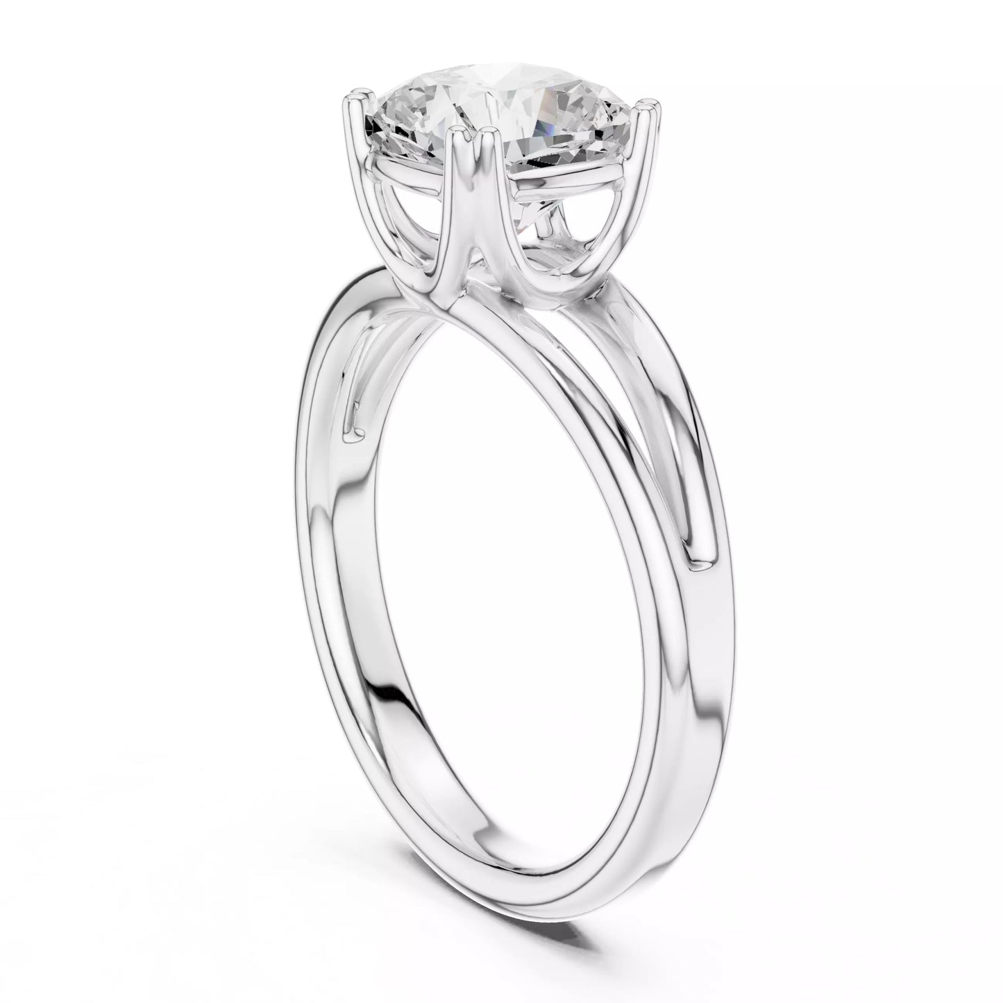 2.00 ctw Cushion Diamond Solitaire Split Shank Engagement Ring