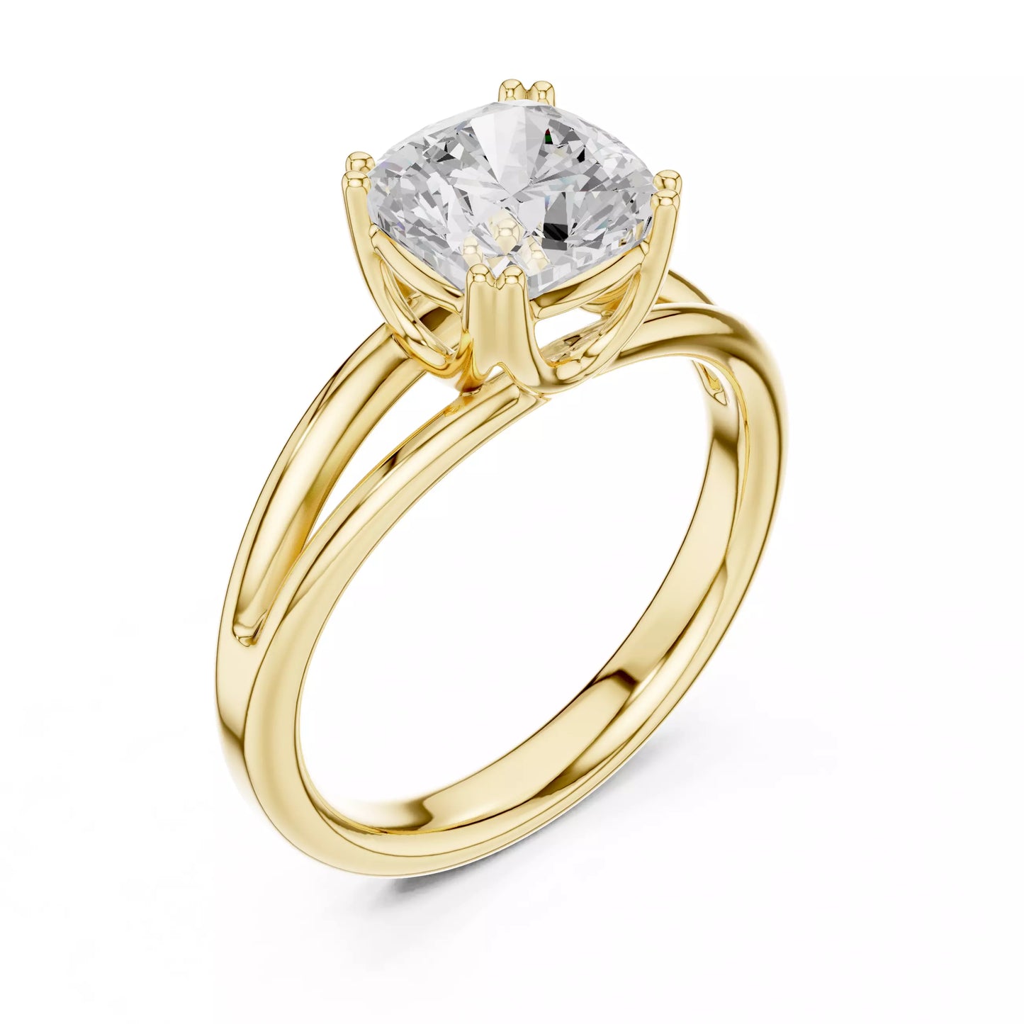 2.00 ctw Cushion Diamond Solitaire Split Shank Engagement Ring