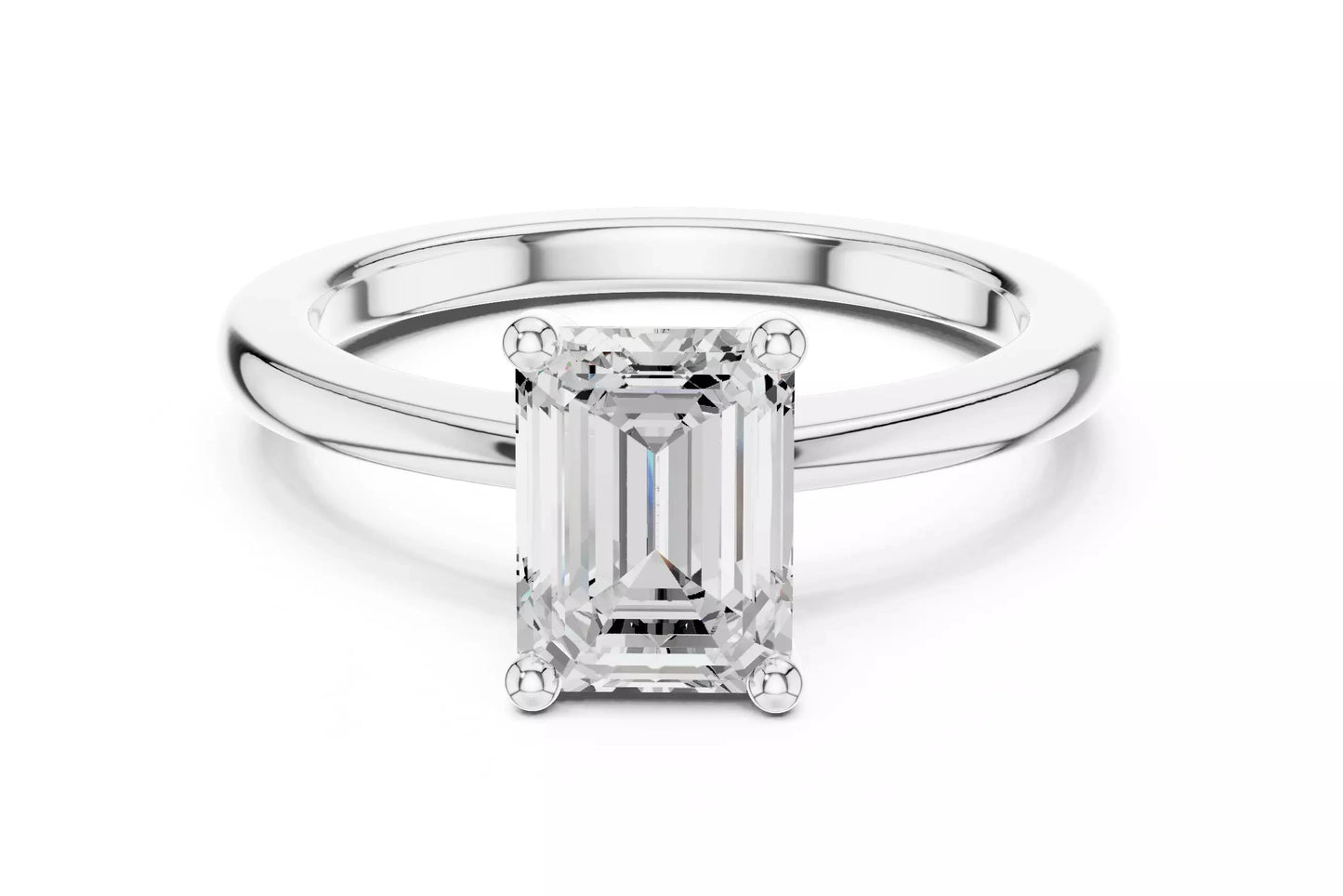 1.50 ctw Emerald Diamond Solitaire Engagement Ring