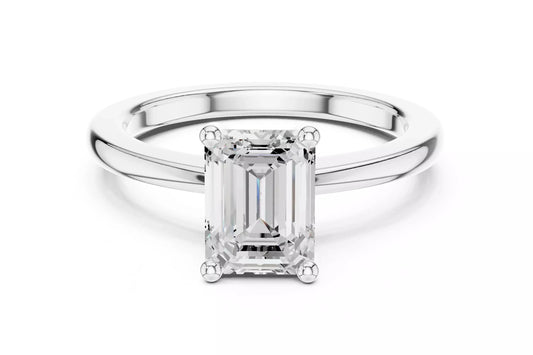 1.50 ctw Emerald Diamond Solitaire Engagement Ring
