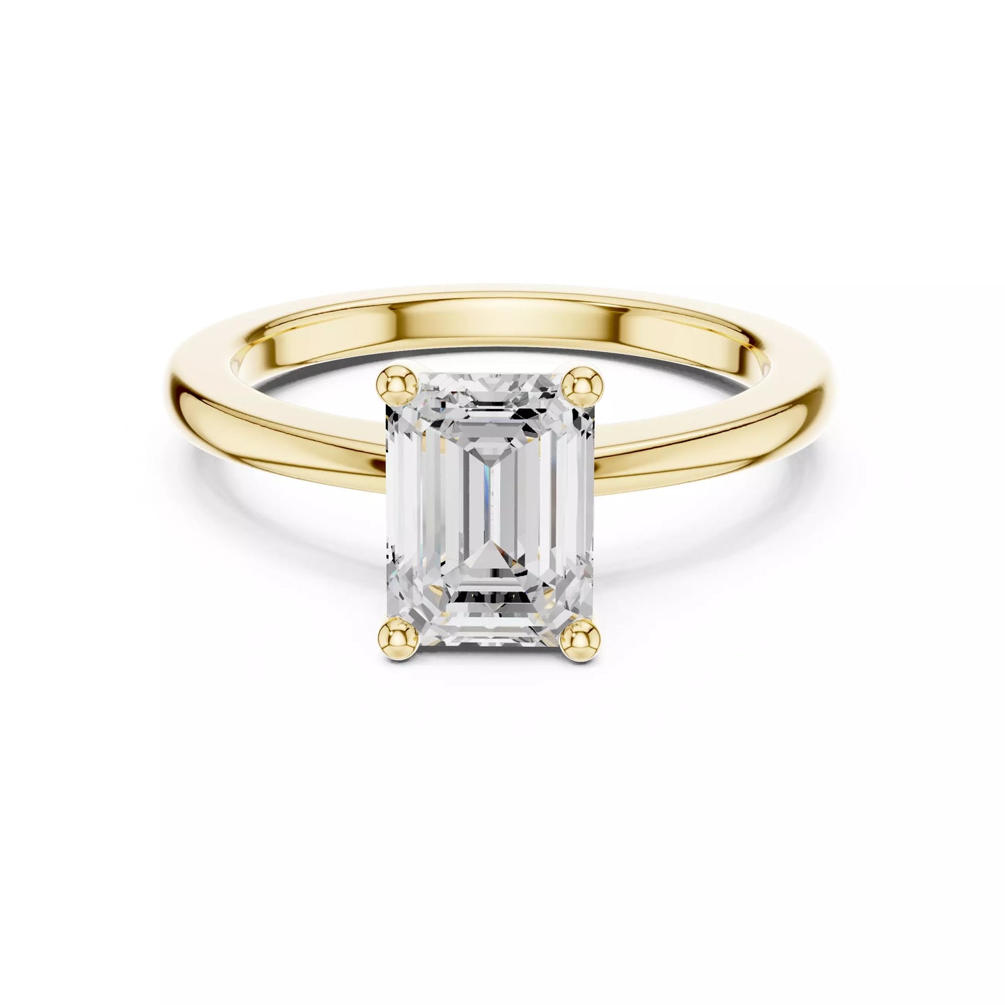 1.50 ctw Emerald Diamond Solitaire Engagement Ring