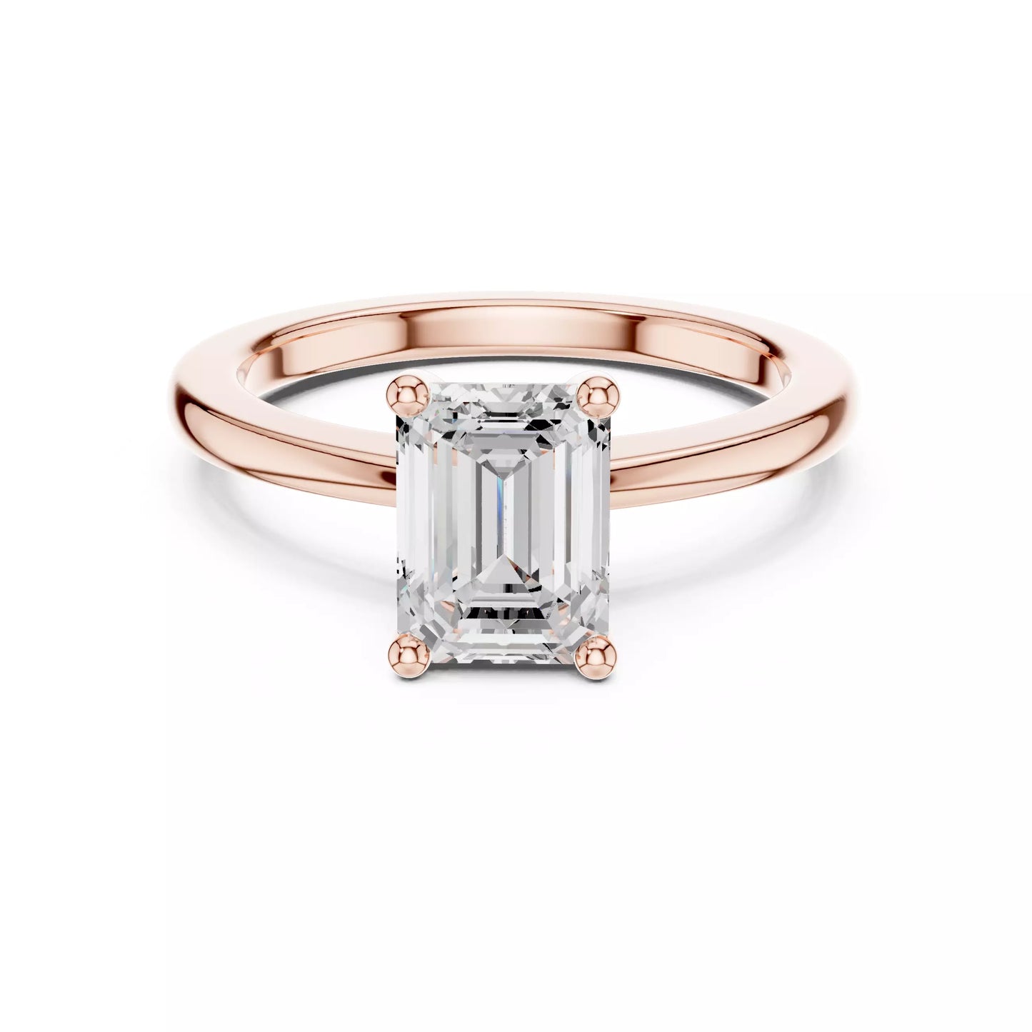 1.50 ctw Emerald Diamond Solitaire Engagement Ring
